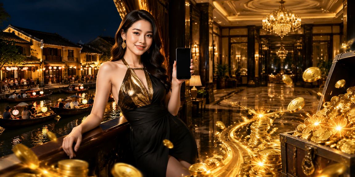 Người dùng Hội An sử dụng điện thoại để truy cập ứng dụng casino trực tuyến