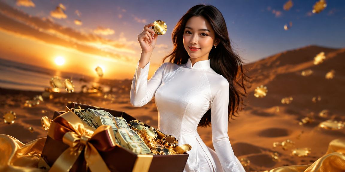 Người phụ nữ mặc áo dài tại Mũi Né theo dõi kèo thể thao và đặt cược trực tuyến